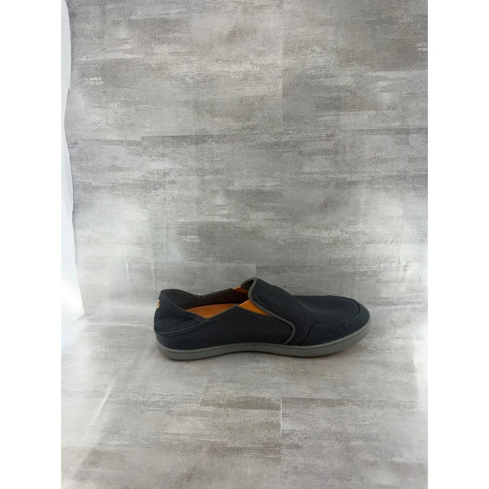 OluKai Nohea Mesh Men Sz 9.5 Grey Orange Slip On Loafers 10188-4242